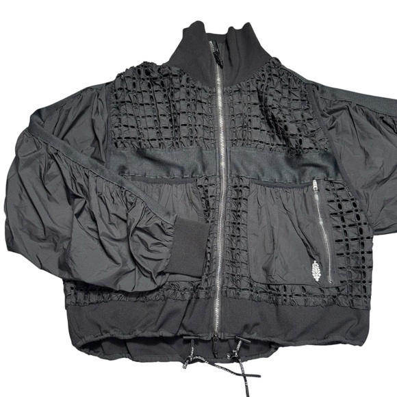 New Free People Movement Black Lace To Lace Jacket Size S - Picture 6 of 13